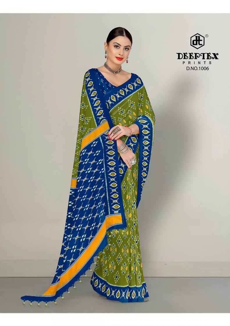 Deeptex Ikkat Special Vol-10 Cotton Saree (10 pcs Catalogue)
