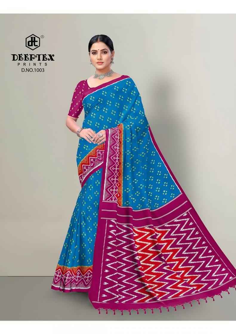 Deeptex Ikkat Special Vol-10 Cotton Saree (10 pcs Catalogue)