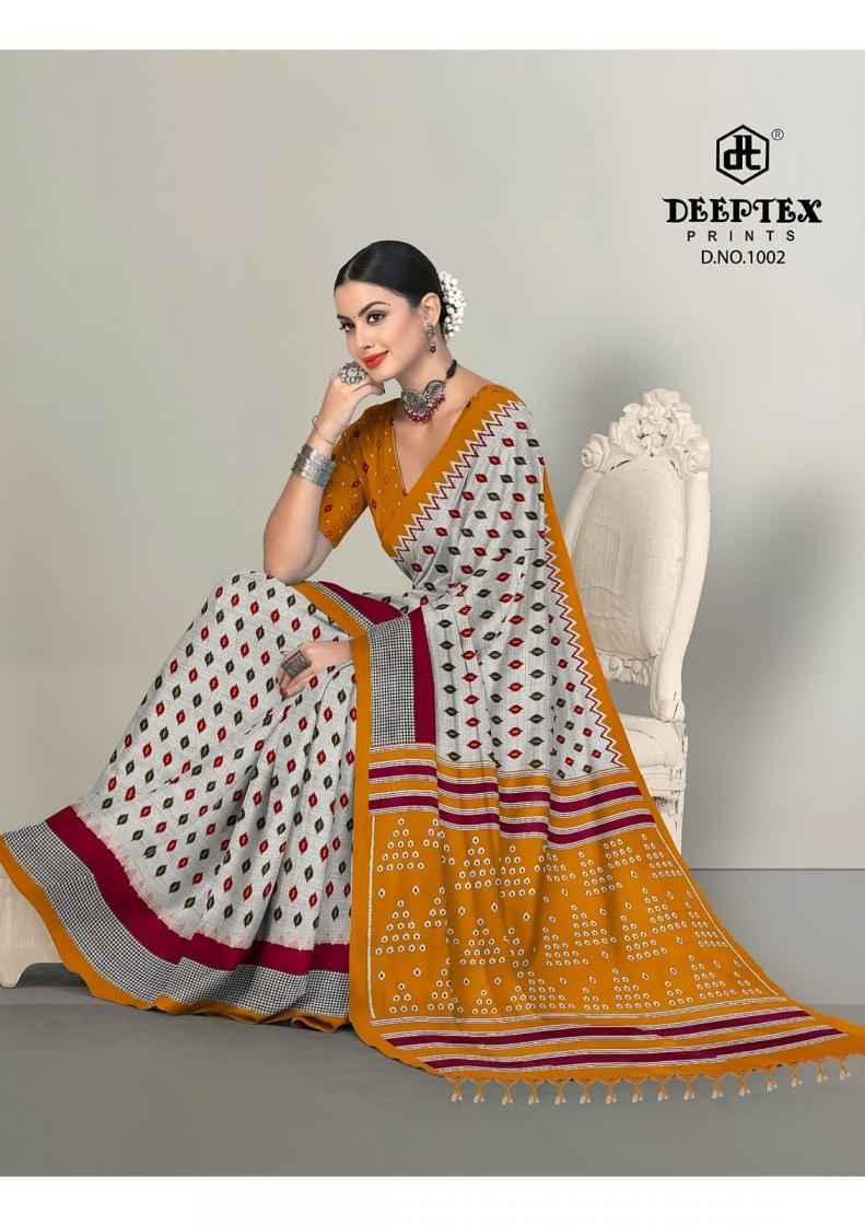 Deeptex Ikkat Special Vol-10 Cotton Saree (10 pcs Catalogue)