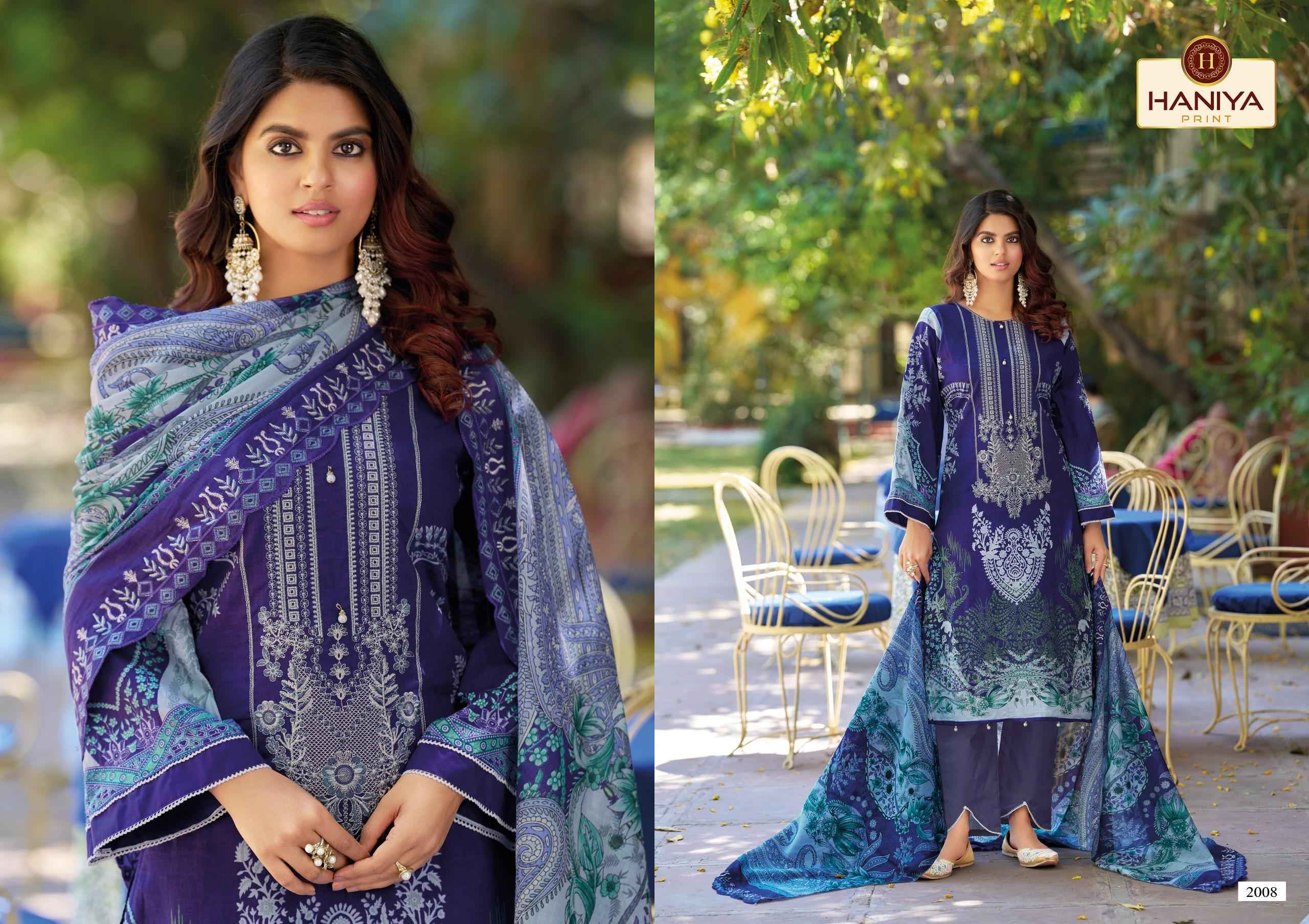 Haniya Print Falak e Naaz Cotton Dress Material (8 pcs Catalogue)