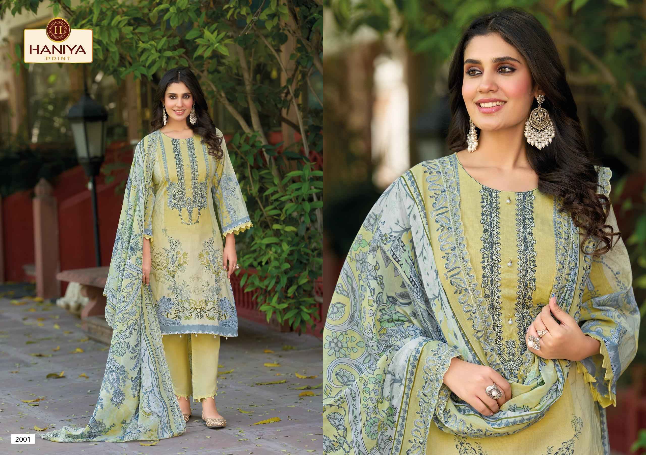 Haniya Print Falak e Naaz Cotton Dress Material (8 pcs Catalogue)