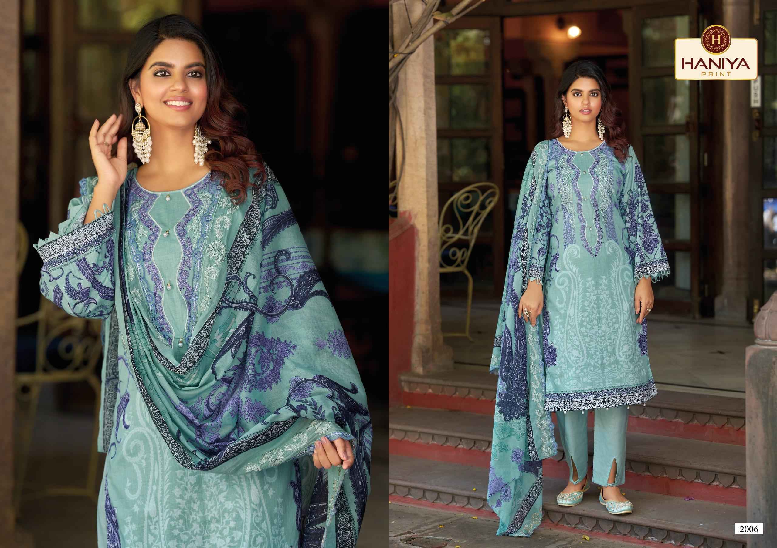 Haniya Print Falak e Naaz Cotton Dress Material (8 pcs Catalogue)