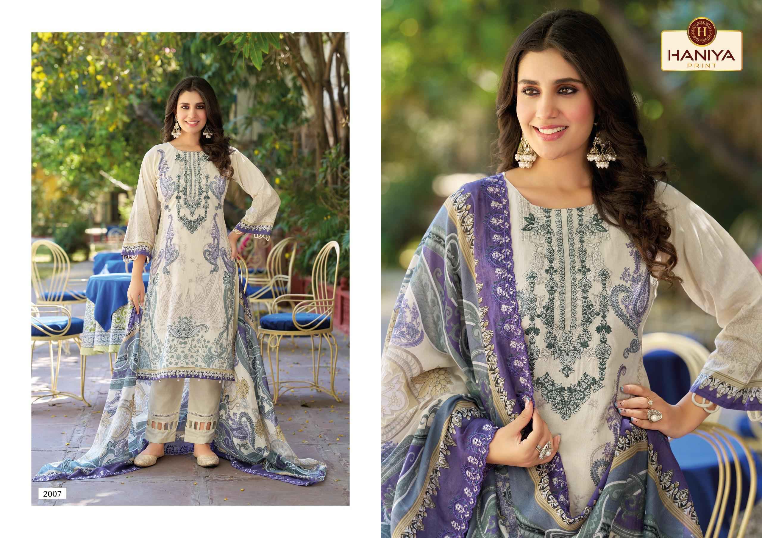 Haniya Print Falak e Naaz Cotton Dress Material (8 pcs Catalogue)