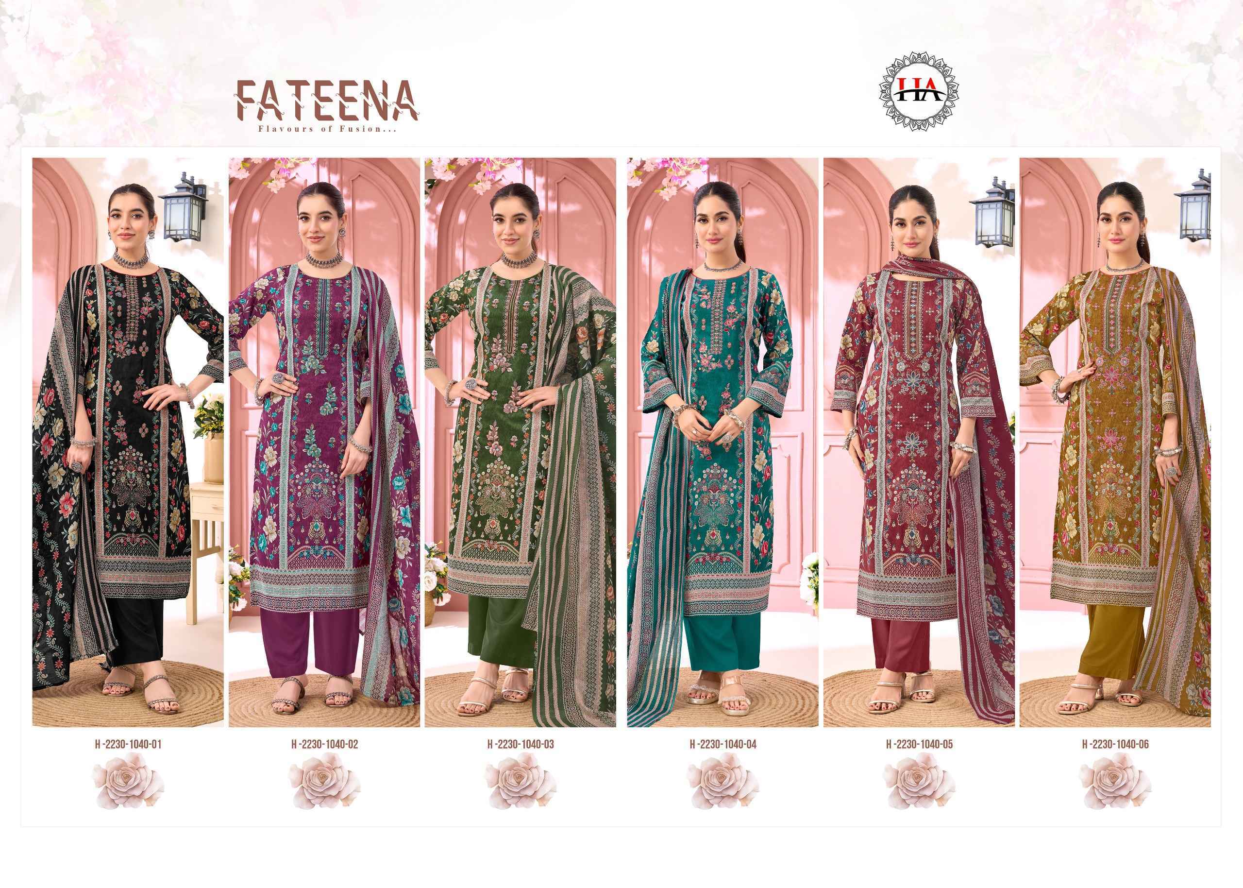 Harshit Fashion Fateena Zam Cotton Dress Material (6 pcs Catalogue)