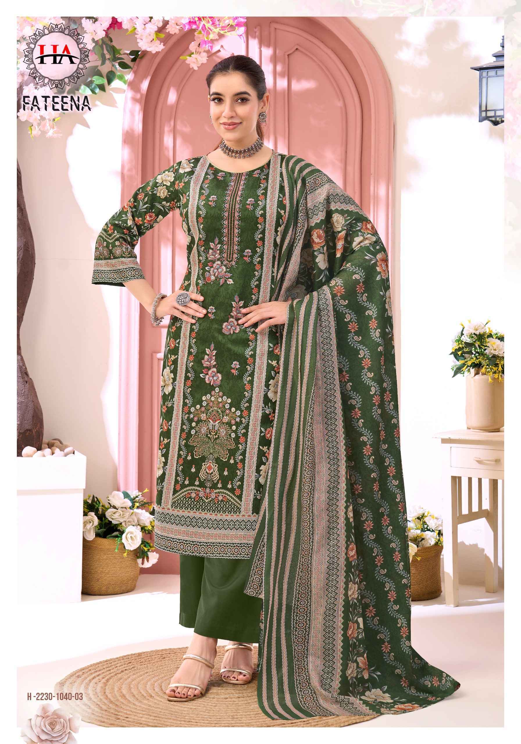 Harshit Fashion Fateena Zam Cotton Dress Material (6 pcs Catalogue)