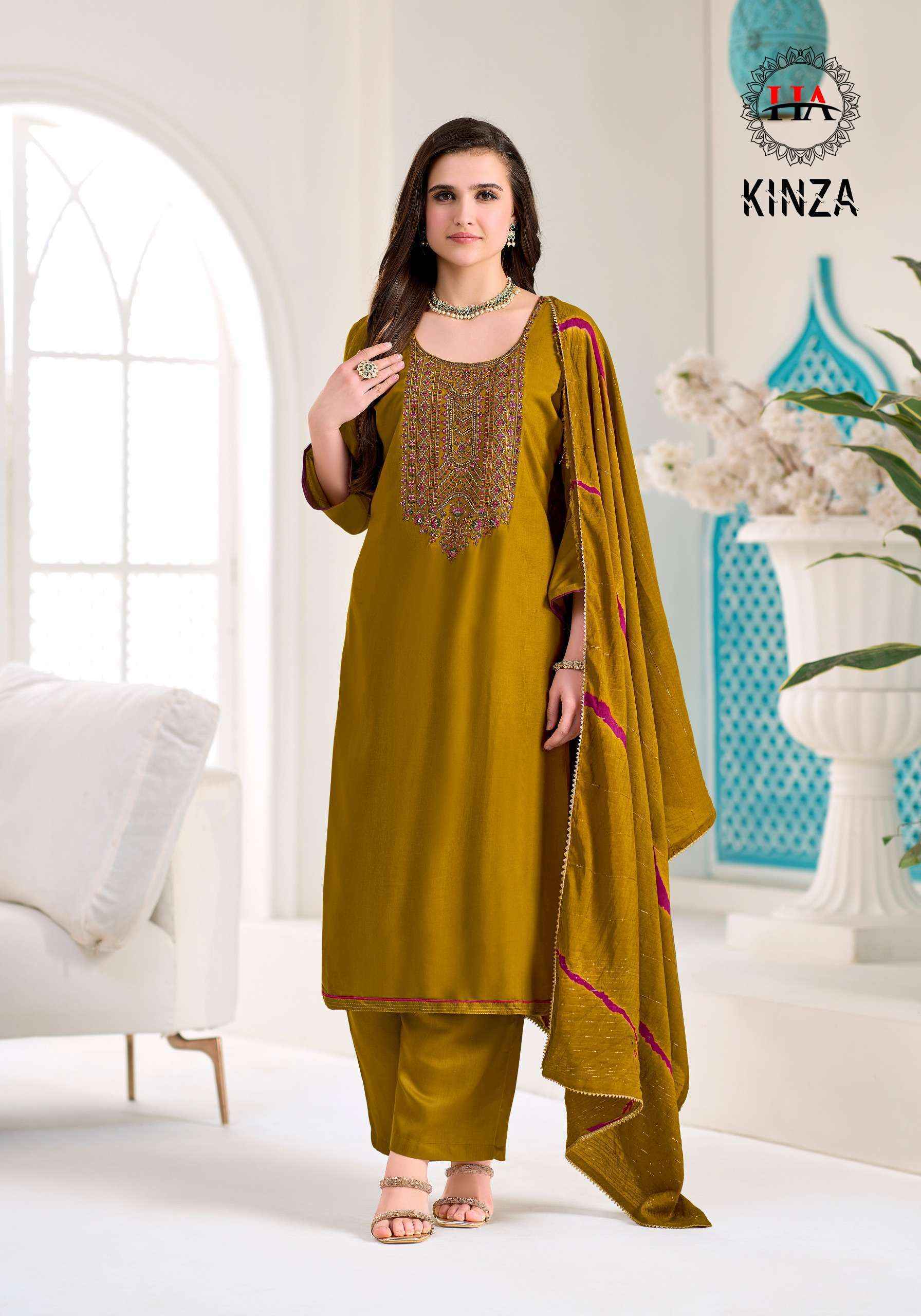 Harshit Fashion Kinza Viscose Rayon Dress Material (6 pcs Catalogue)