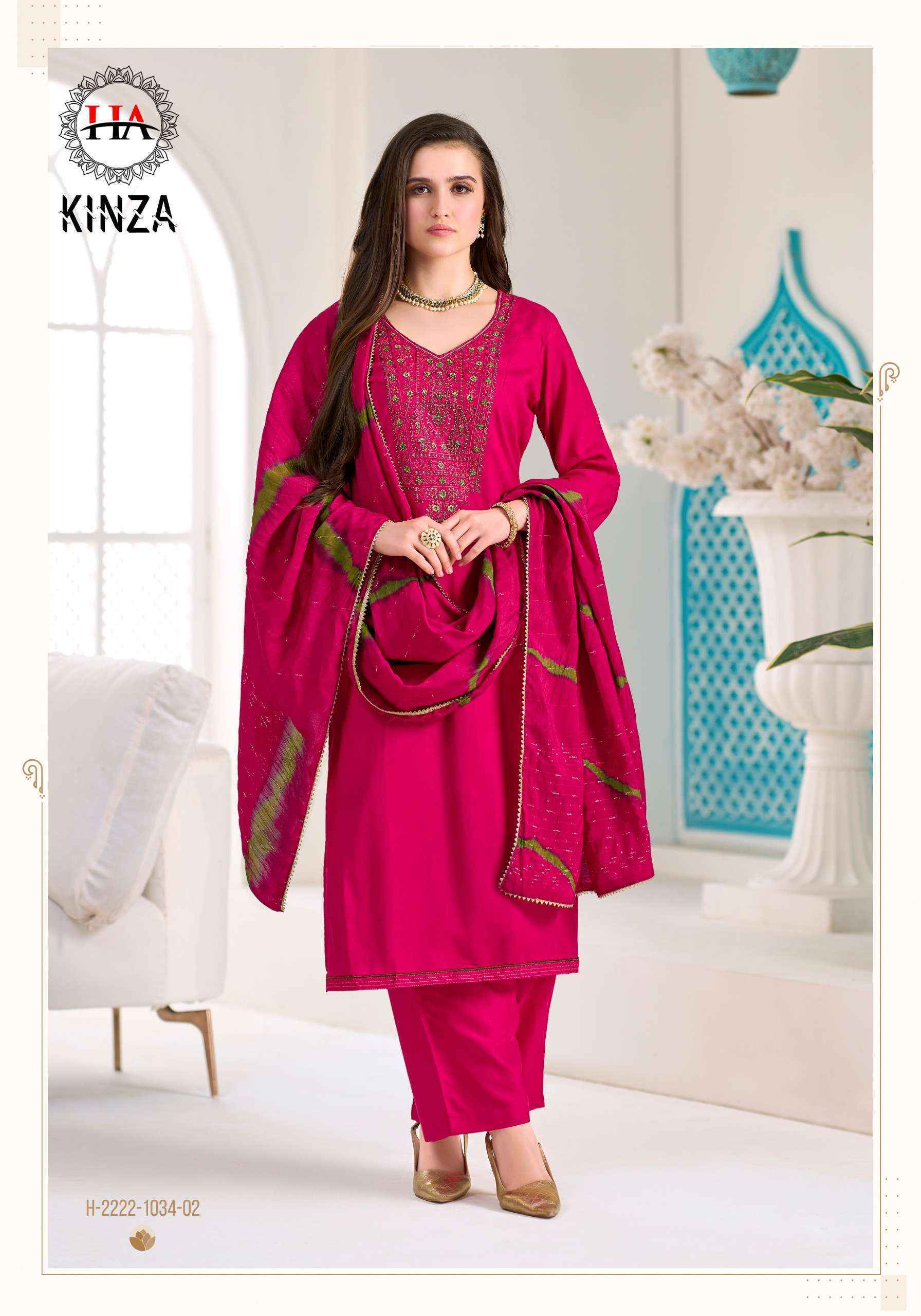Harshit Fashion Kinza Viscose Rayon Dress Material (6 pcs Catalogue)