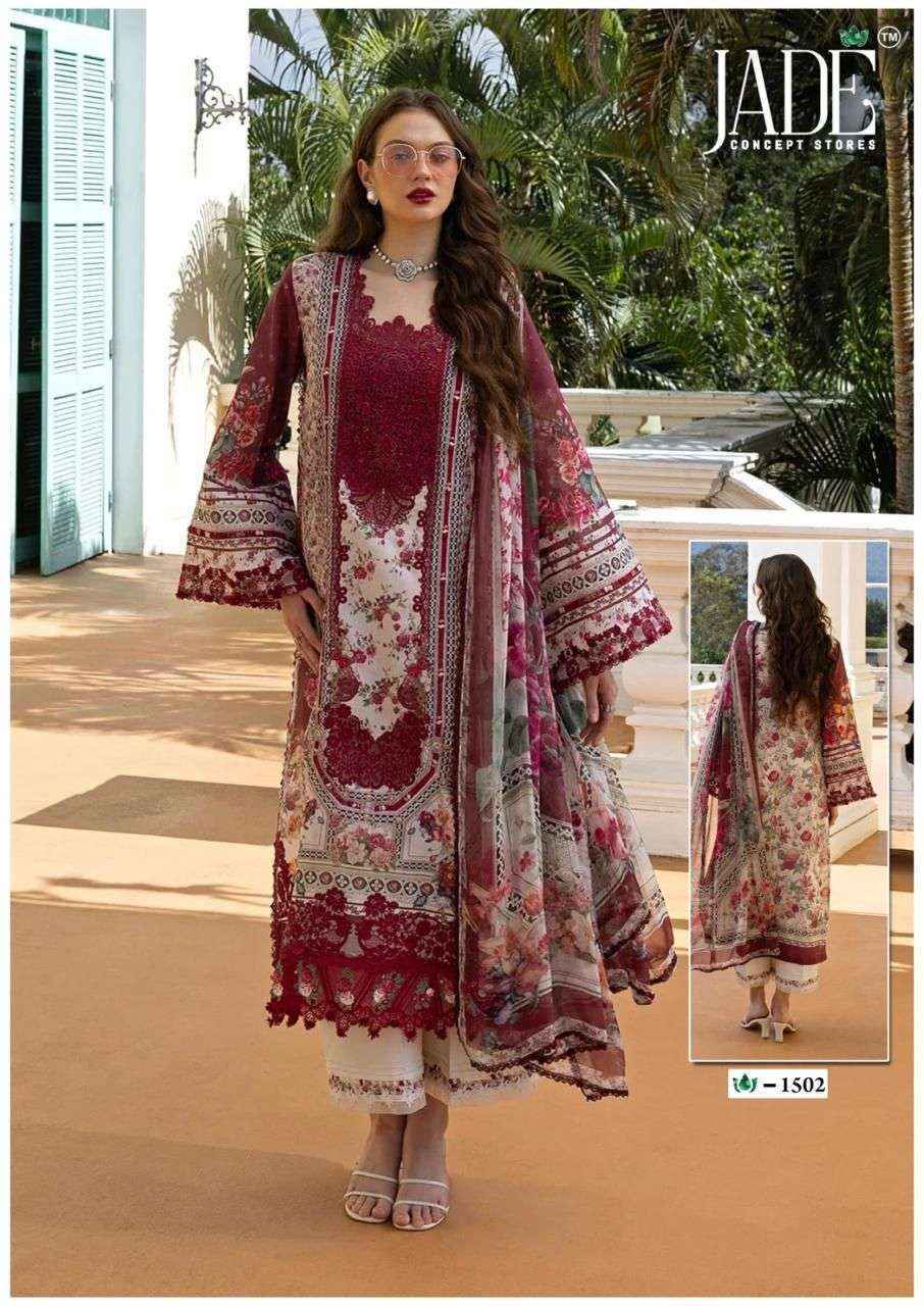 Jade Crimson Vol-15 Lawn Cotton Dress Material (6 pc Cataloge)