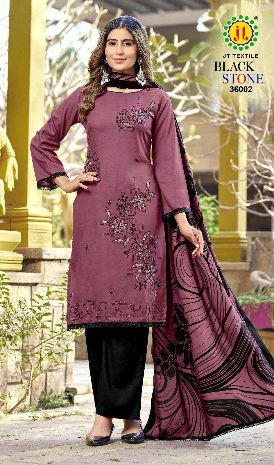 Jt Black Stone Vol-36 Rayon Dress Material (5 pcs Catalogue)