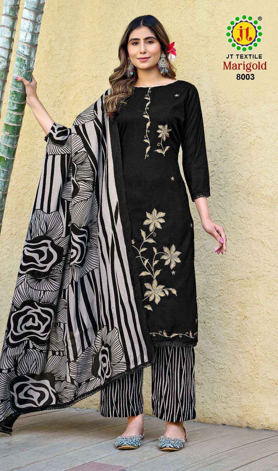 Jt Marigold Vol-8 Rayon Dress Material (5 pcs Catalogue)