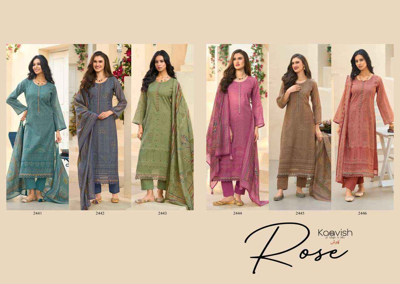 Kaavish Rose Chanderi Dress Material (6 pcs Catalogue)