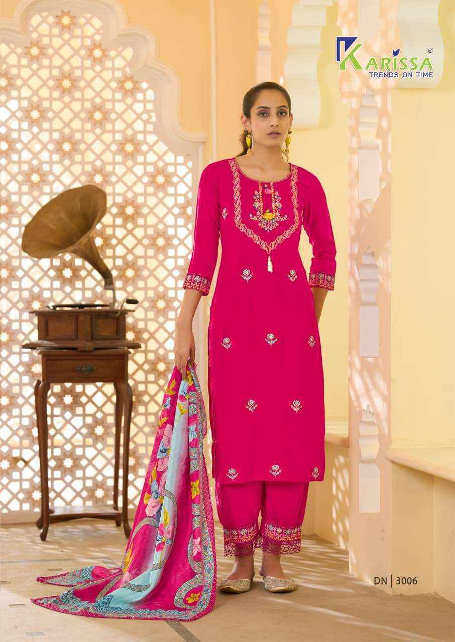 Karissa Shanaya Vol-3 Rayon Readymade Suit (6 pcs Catalogue)