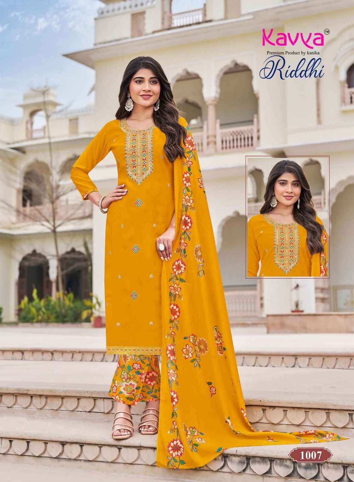 Kavya Riddhi Vol-1 Roman Silk Readymade Suit (10 pcs Catalogue)