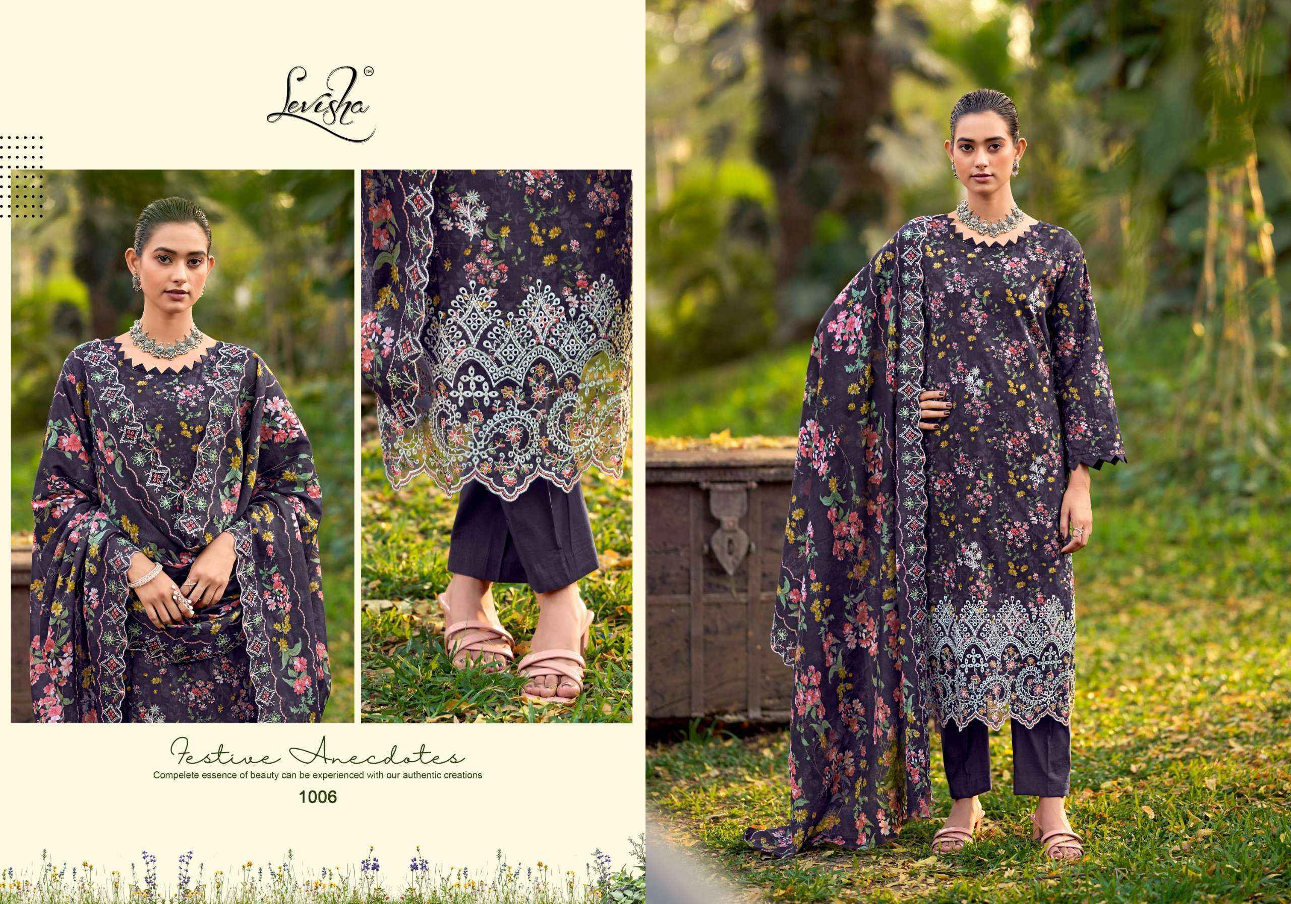 Levisha Chikankari Lawn Cotton Dress Material (6 pcs Catalogue)
