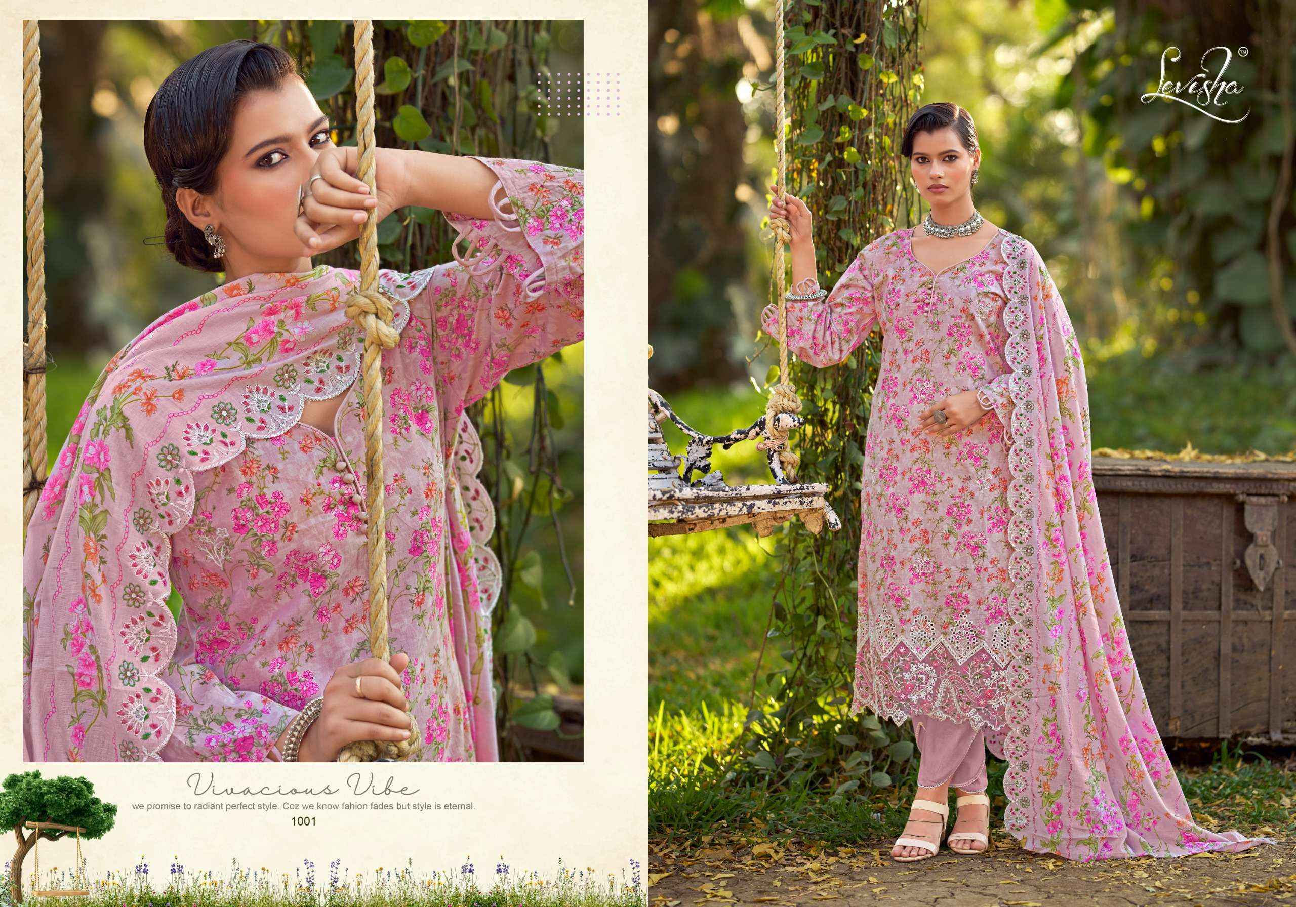 Levisha Chikankari Lawn Cotton Dress Material (6 pcs Catalogue)