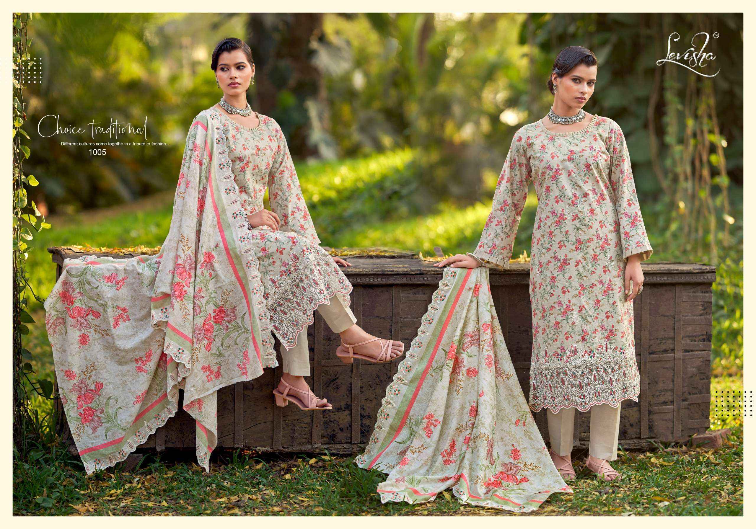Levisha Chikankari Lawn Cotton Dress Material (6 pcs Catalogue)