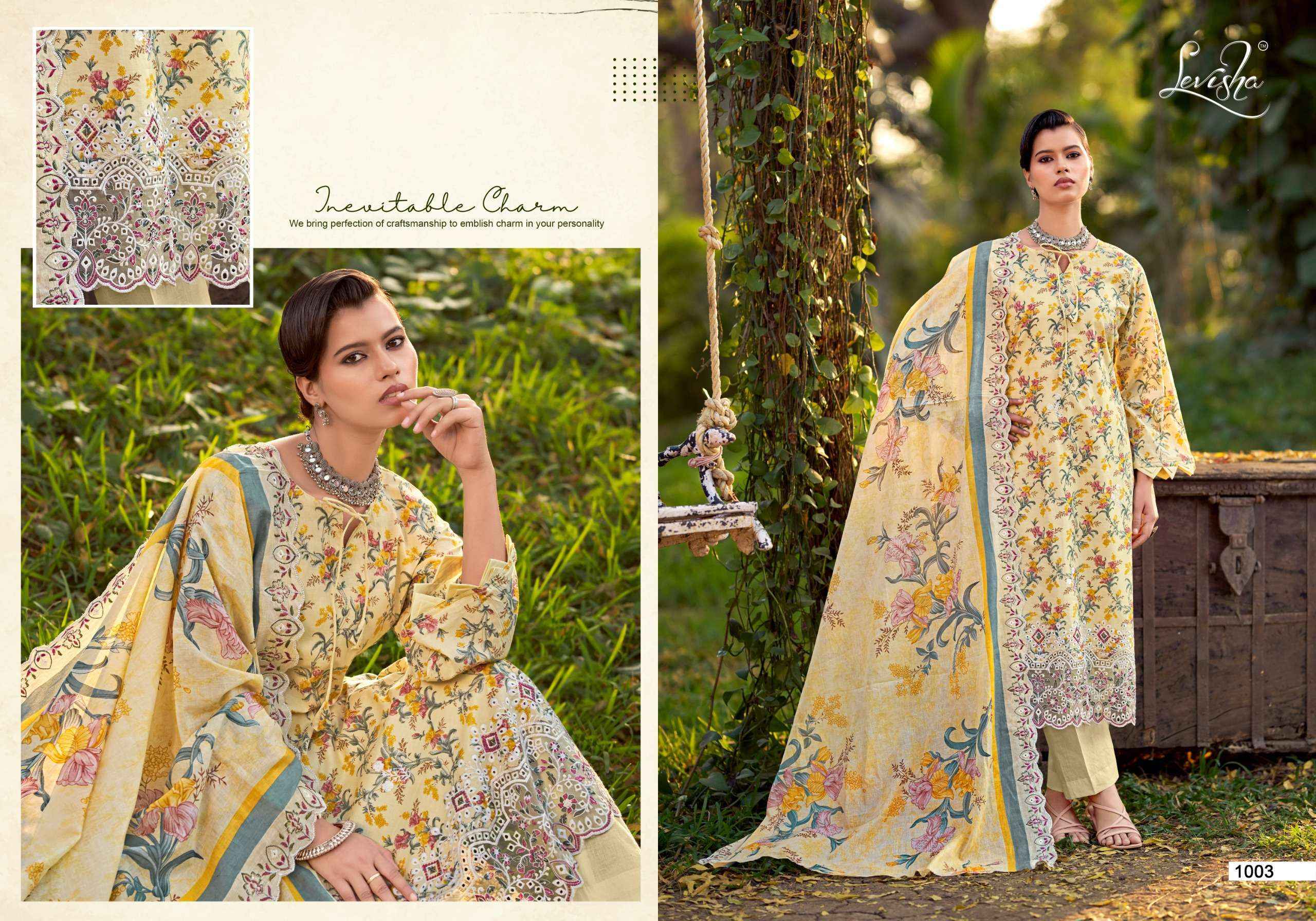 Levisha Chikankari Lawn Cotton Dress Material (6 pcs Catalogue)