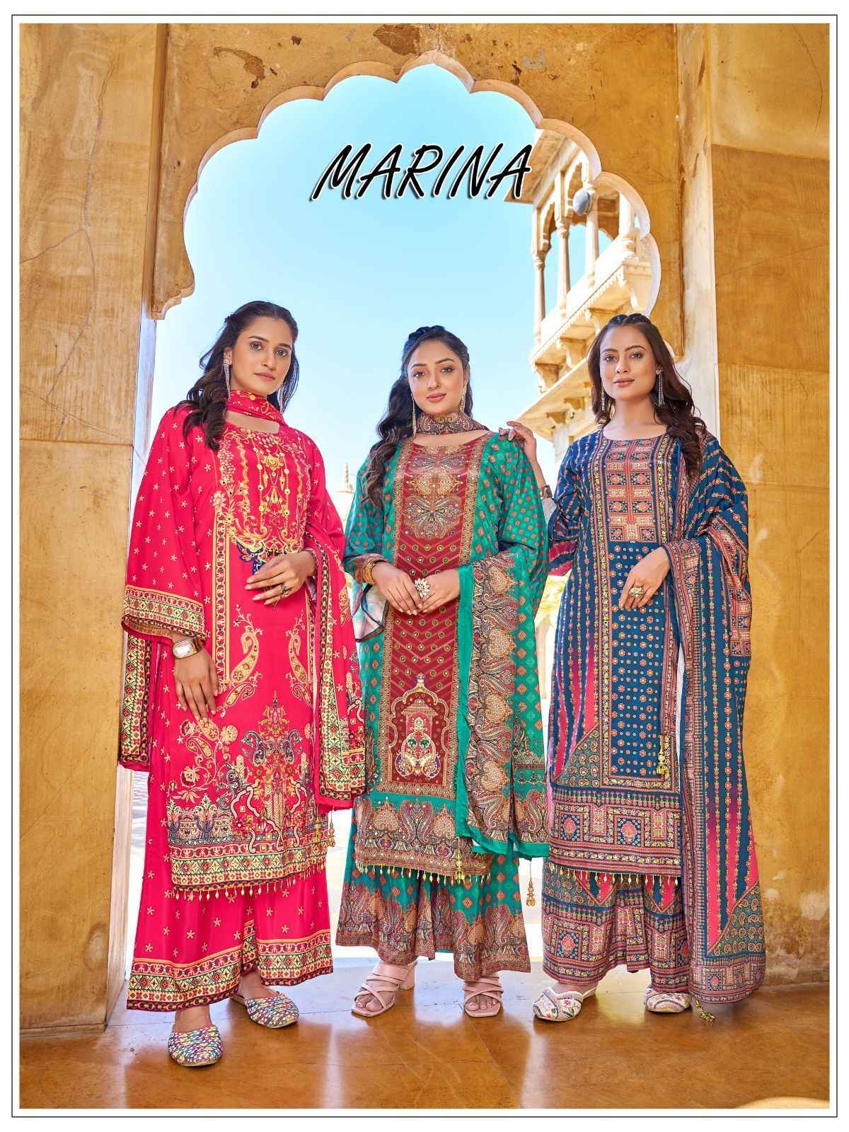 Marina Readymade Crape Silk Dress (6 pcs Catalogue)