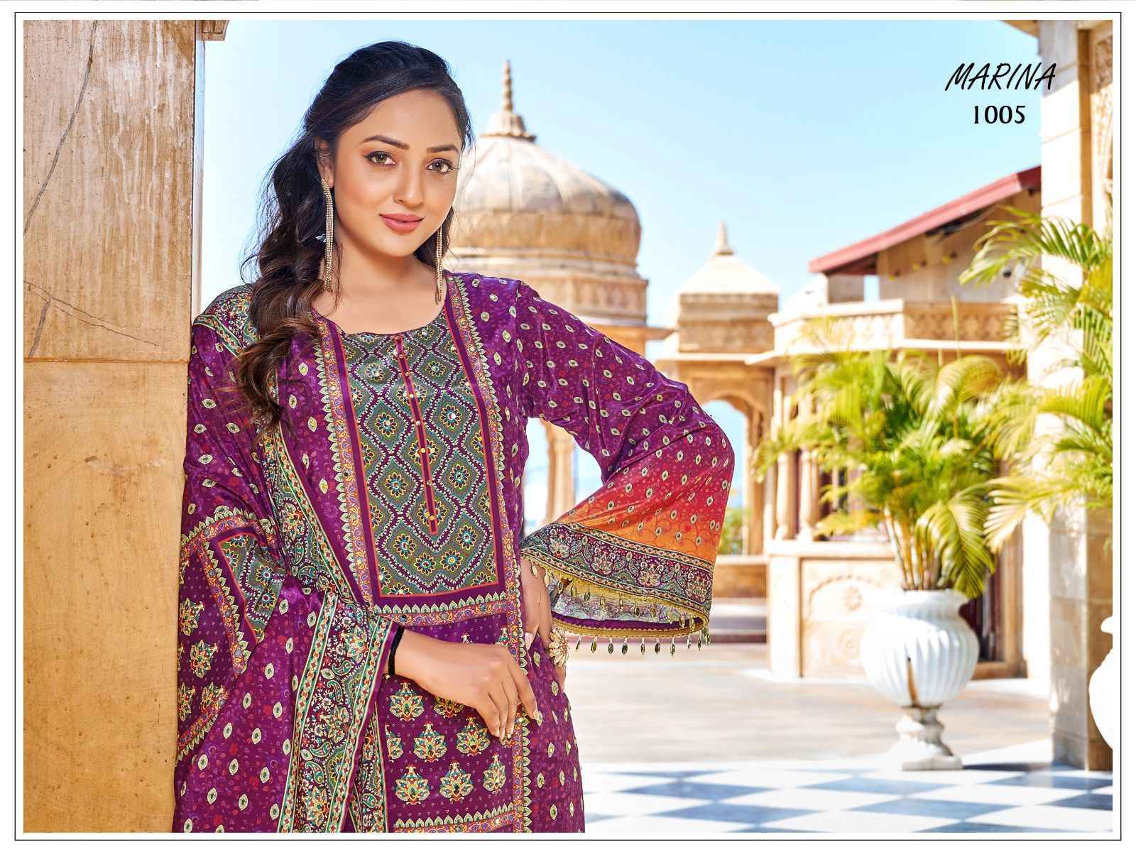 Marina Readymade Crape Silk Dress (6 pcs Catalogue)