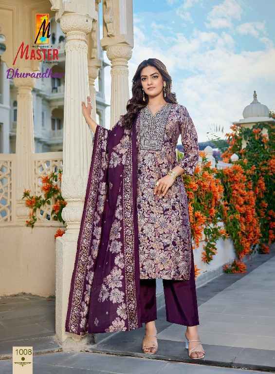 Master Dhurandar Roman Silk Readymade Suit (8 pcs Catalogue)