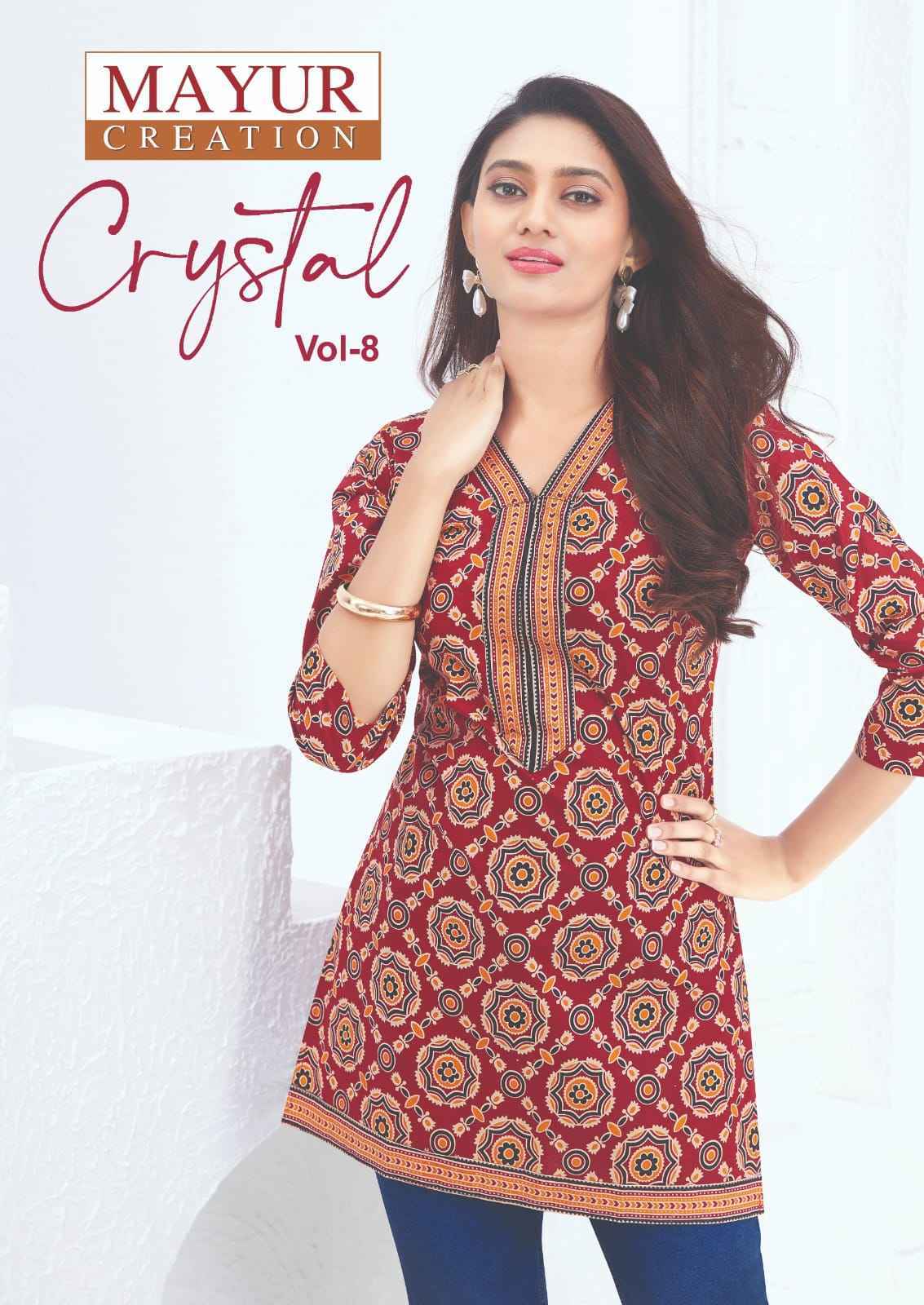 Mayur Creation Crystal Vol-8 Poplin Cotton Tunic Top (12 pcs Catalogue)