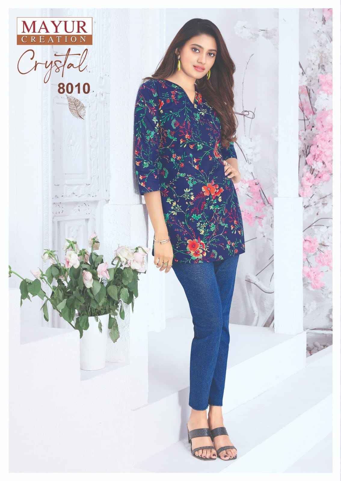 Mayur Creation Crystal Vol-8 Poplin Cotton Tunic Top (12 pcs Catalogue)