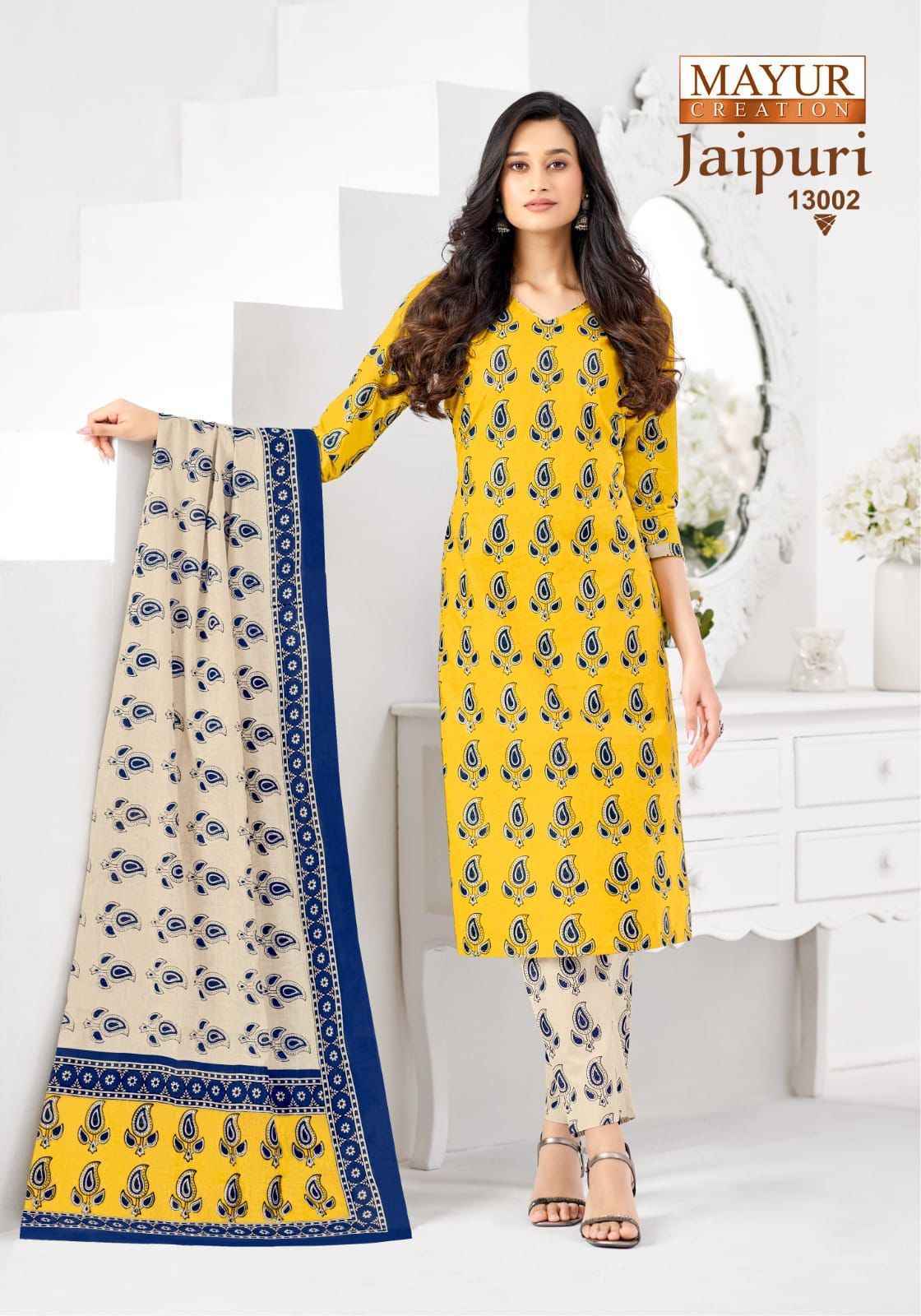 Mayur Creation Jaipuri Vol-13 Readymade Cotton Dress (10 pcs Catalogue)