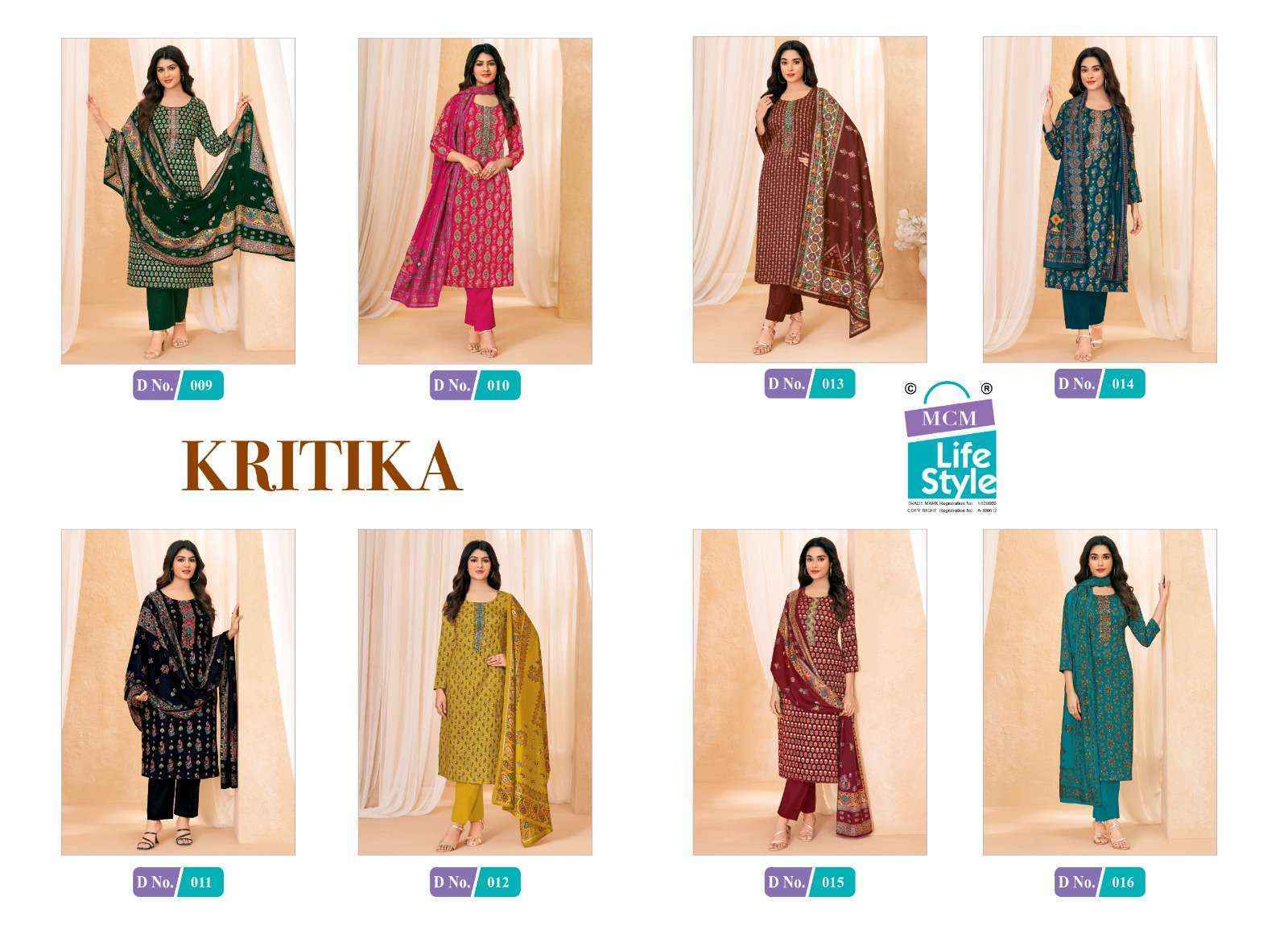MCM Lifestyle Kritika Jam Satin Dress Material (8 pcs Catalogue)