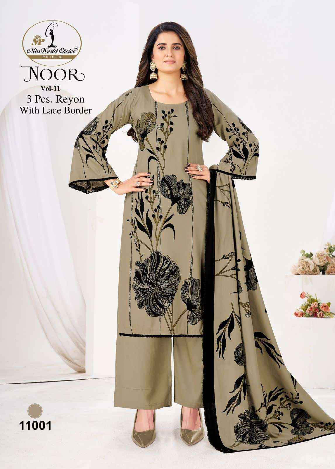 Miss World Choice Noor Vol-11 Rayon Dress Material (5 pcs Catalogue)