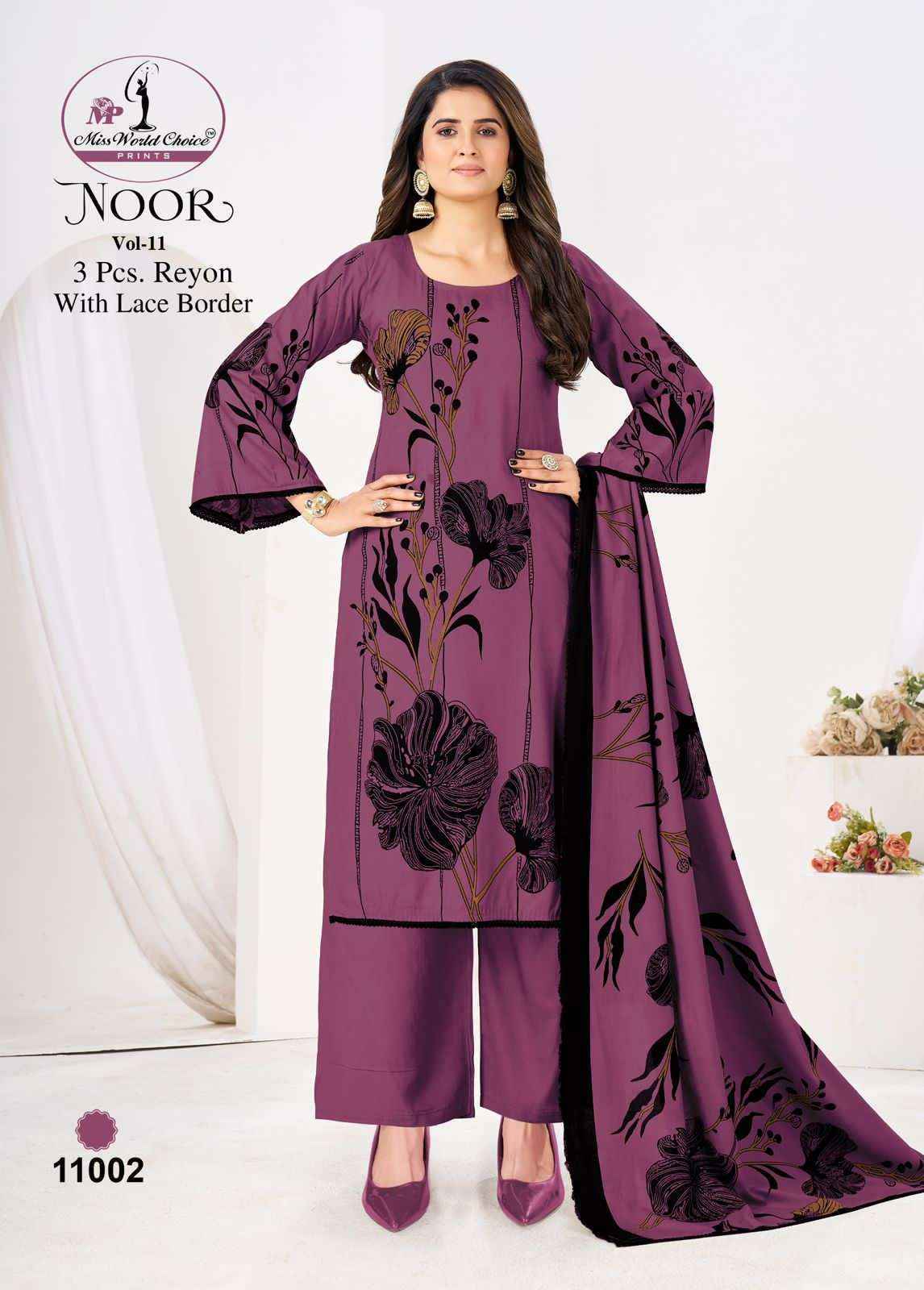 Miss World Choice Noor Vol-11 Rayon Dress Material (5 pcs Catalogue)