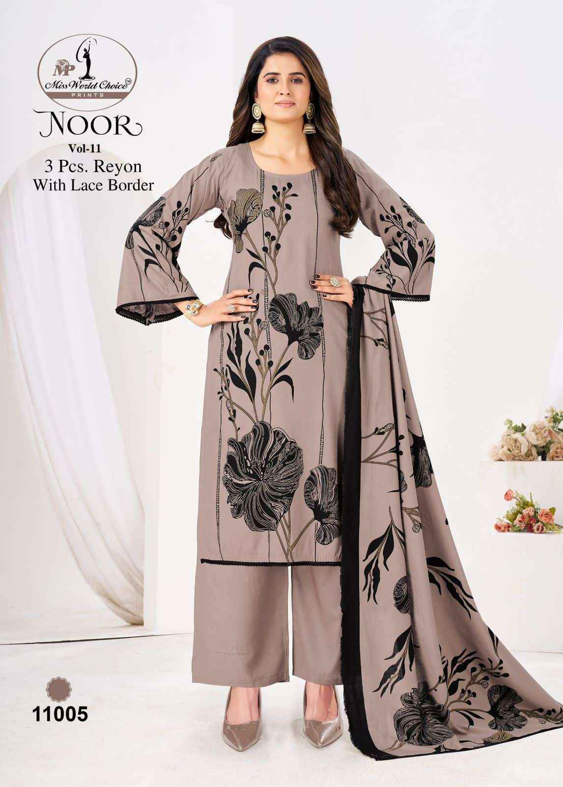 Miss World Choice Noor Vol-11 Rayon Dress Material (5 pcs Catalogue)