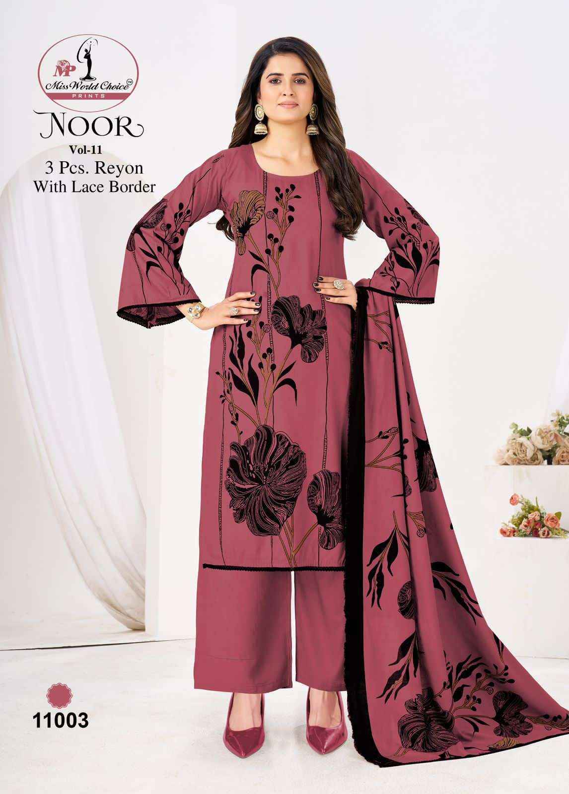 Miss World Choice Noor Vol-11 Rayon Dress Material (5 pcs Catalogue)
