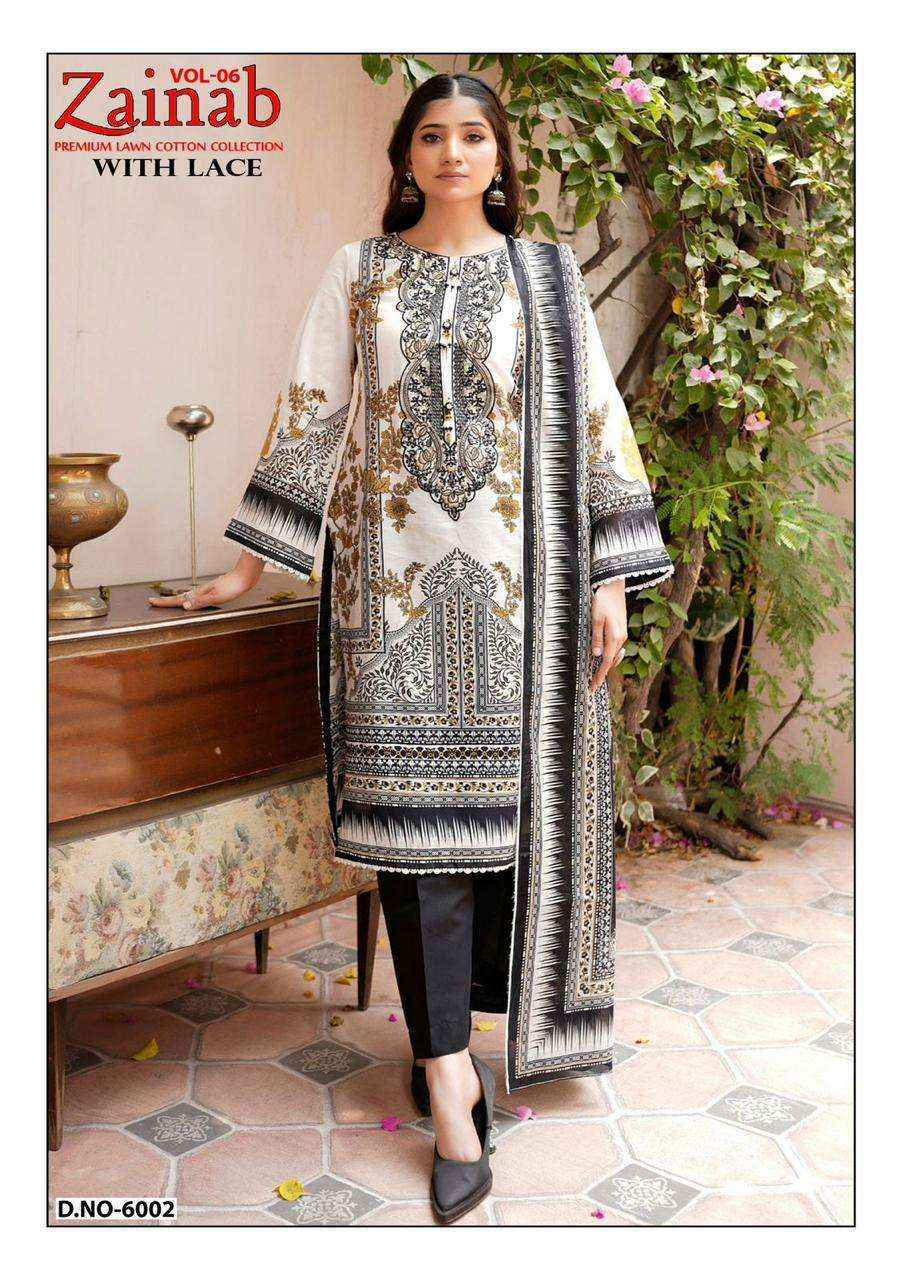 Miss World Choice Zainab Vol-6 Lawn Cotton Dress Material (6 pcs Catalogue)