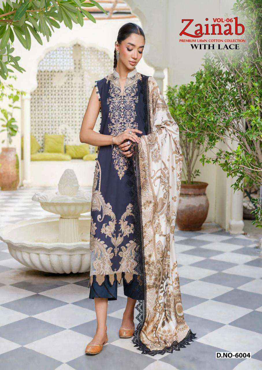 Miss World Choice Zainab Vol-6 Lawn Cotton Dress Material (6 pcs Catalogue)