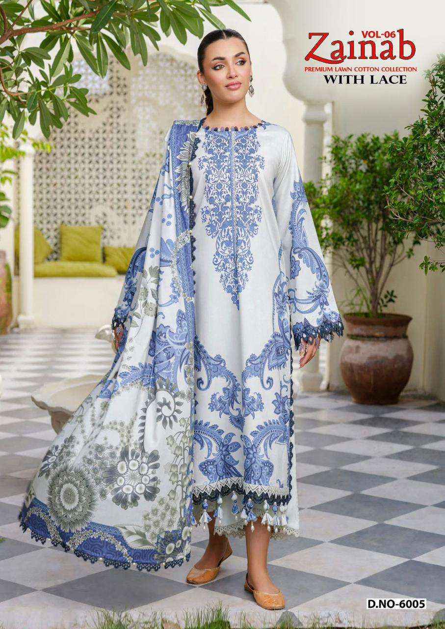 Miss World Choice Zainab Vol-6 Lawn Cotton Dress Material (6 pcs Catalogue)