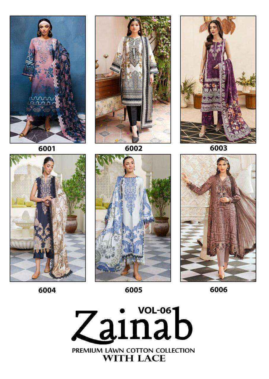 Miss World Choice Zainab Vol-6 Lawn Cotton Dress Material (6 pcs Catalogue)