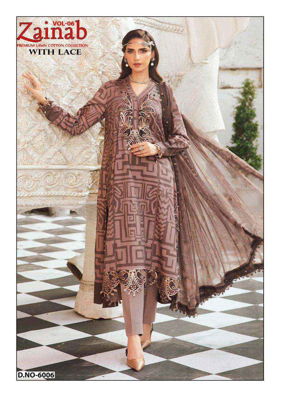 Miss World Choice Zainab Vol-6 Lawn Cotton Dress Material (6 pcs Catalogue)