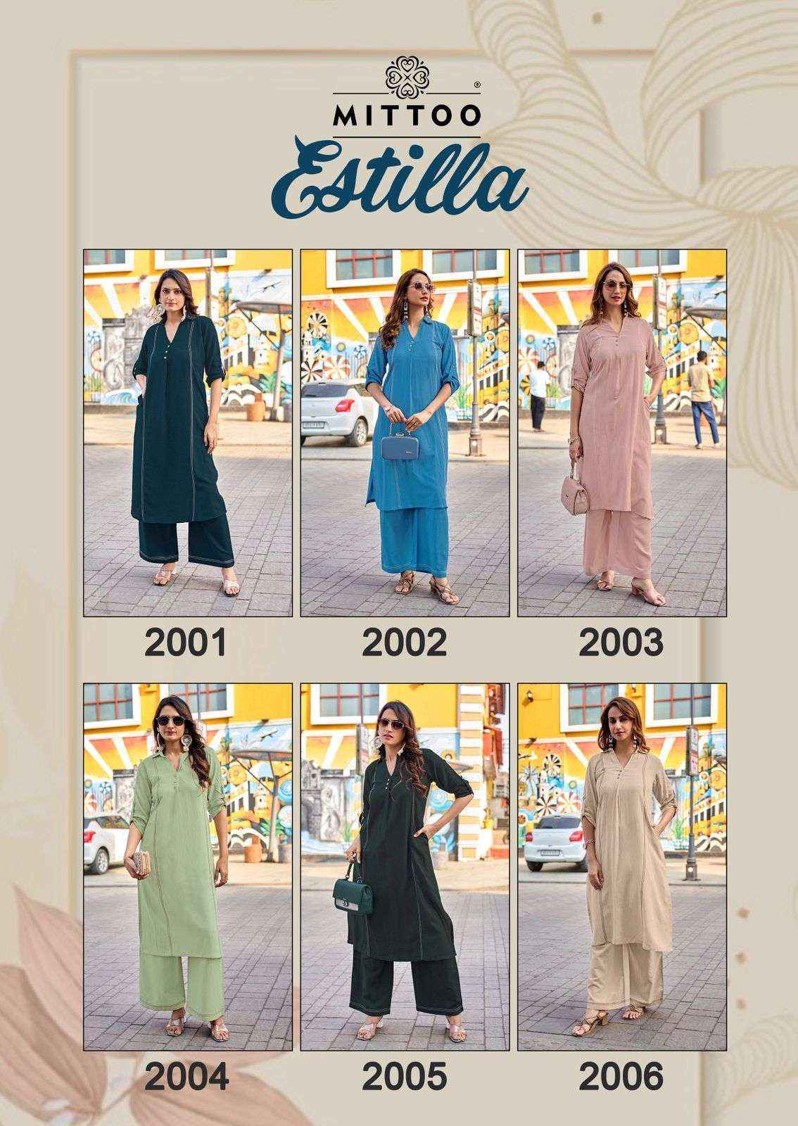 Mittoo Estilla Rayon Co Ord Set (6 pcs Catalogue)