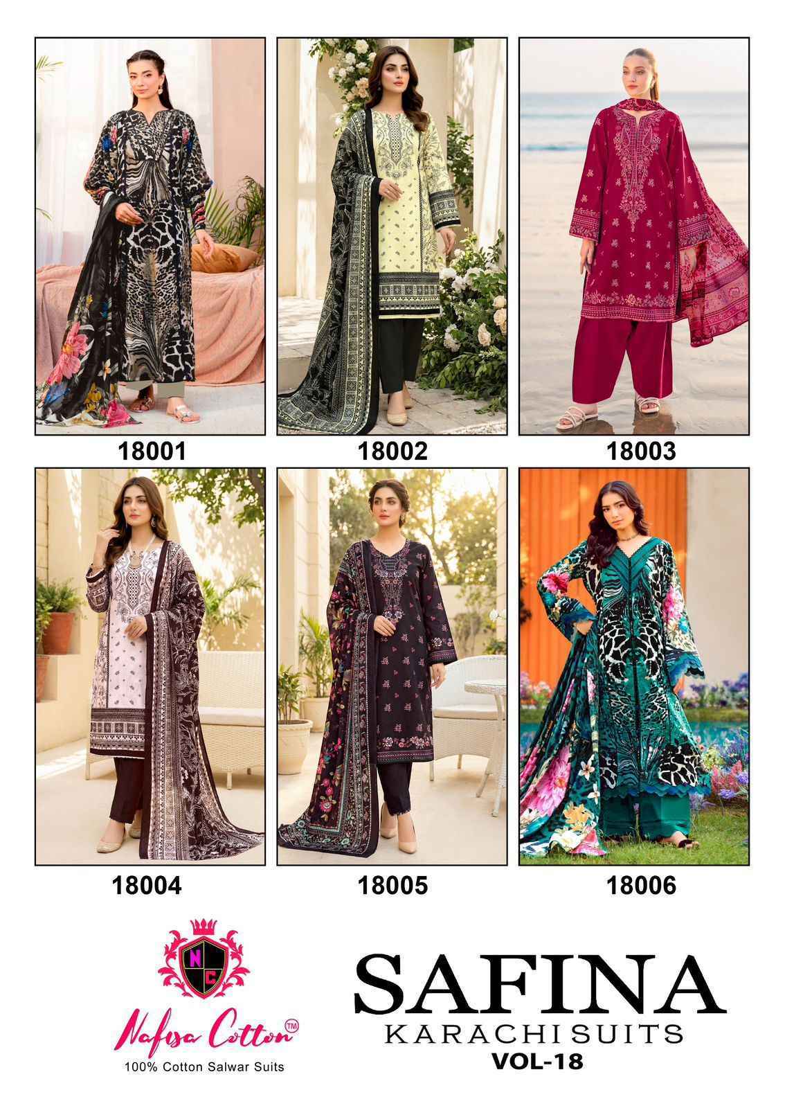 Nafisa Cotton Safina Vol-18 Cotton Dress Material (6 pcs Catalogue)