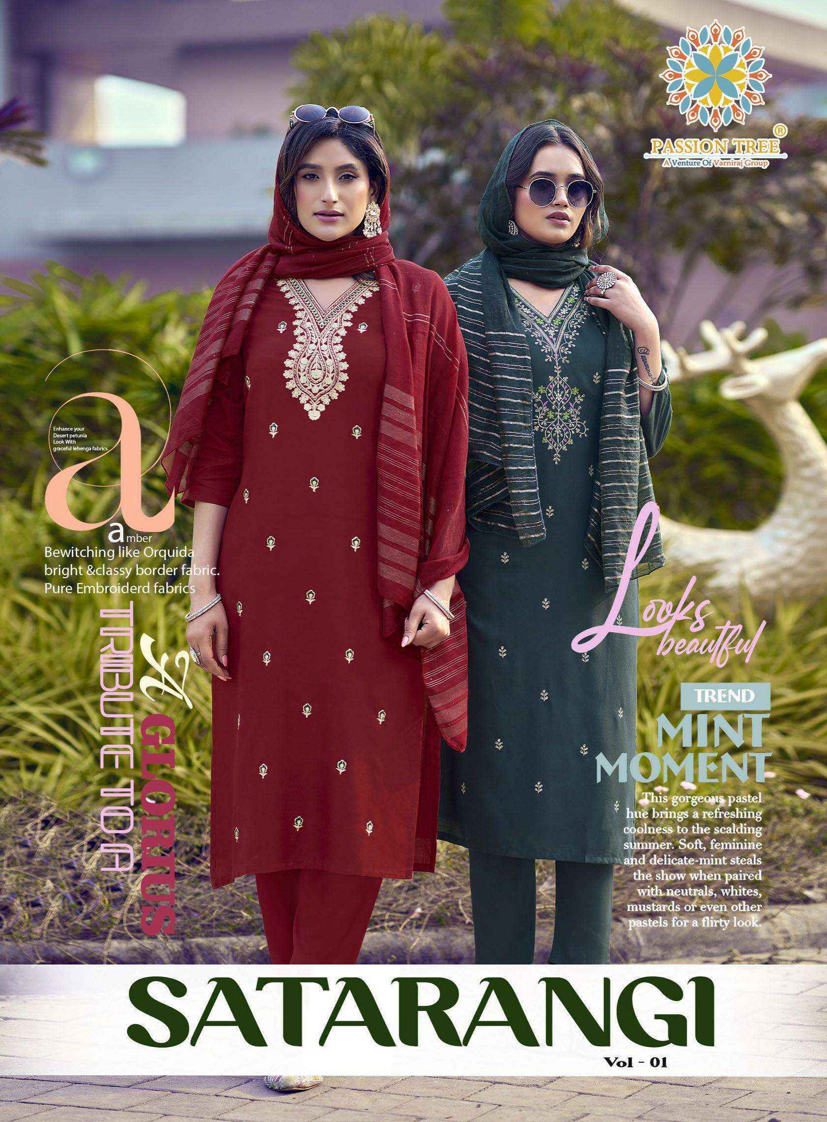 Passion Tree Satarangi Vol-1 Rayon Readymade Suit (9 pcs Catalogue)