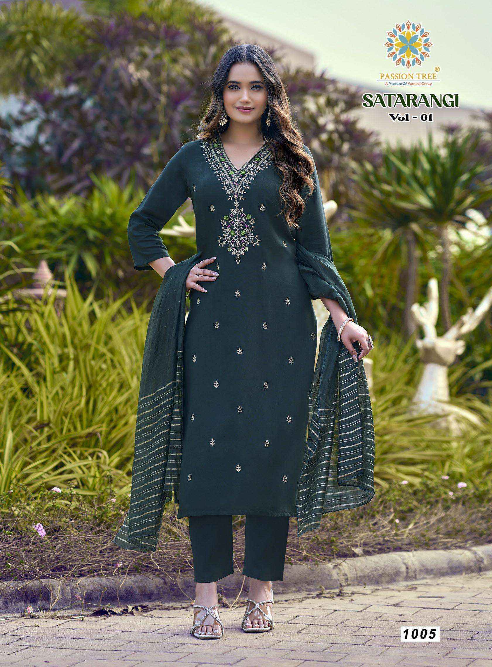 Passion Tree Satarangi Vol-1 Rayon Readymade Suit (9 pcs Catalogue)