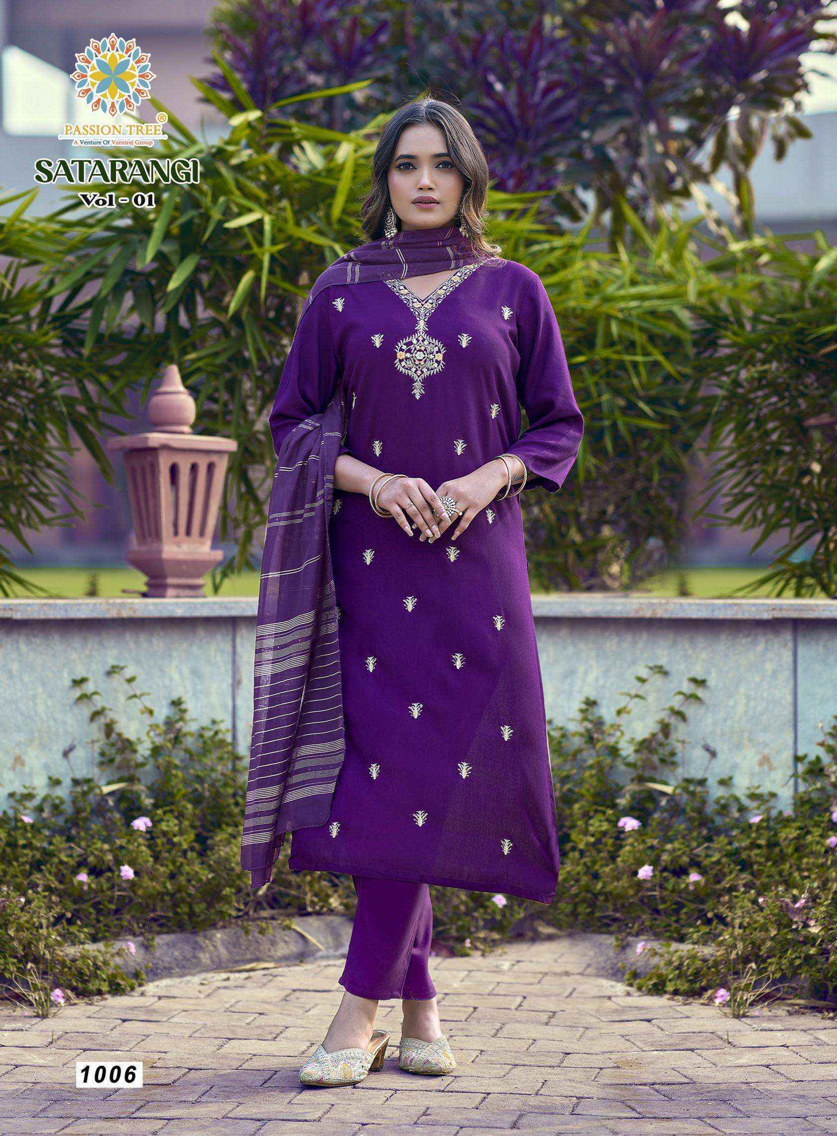 Passion Tree Satarangi Vol-1 Rayon Readymade Suit (9 pcs Catalogue)