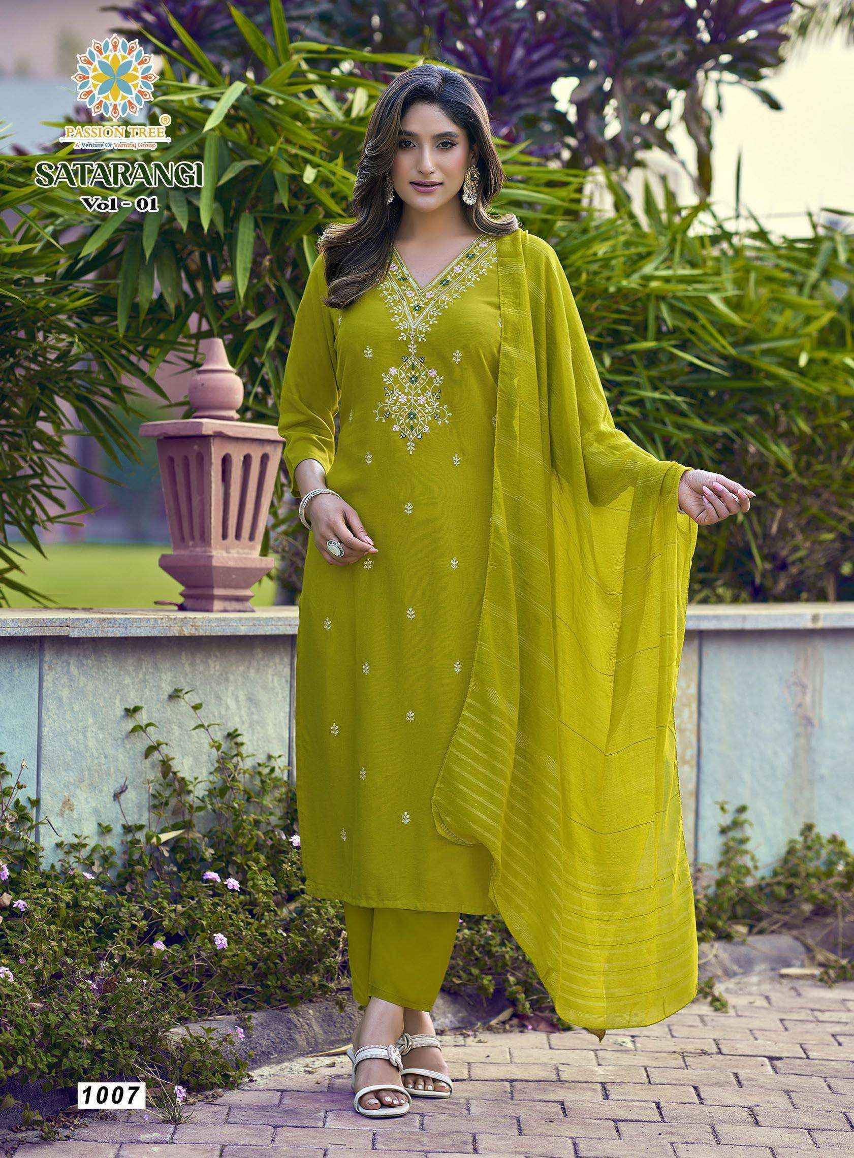 Passion Tree Satarangi Vol-1 Rayon Readymade Suit (9 pcs Catalogue)