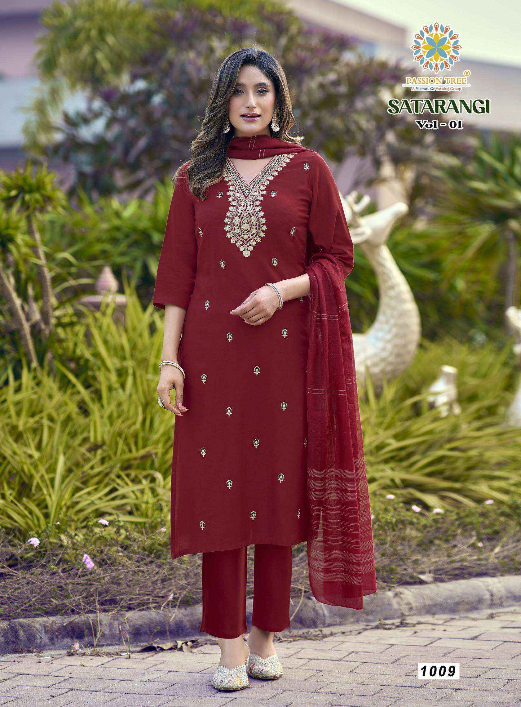Passion Tree Satarangi Vol-1 Rayon Readymade Suit (9 pcs Catalogue)