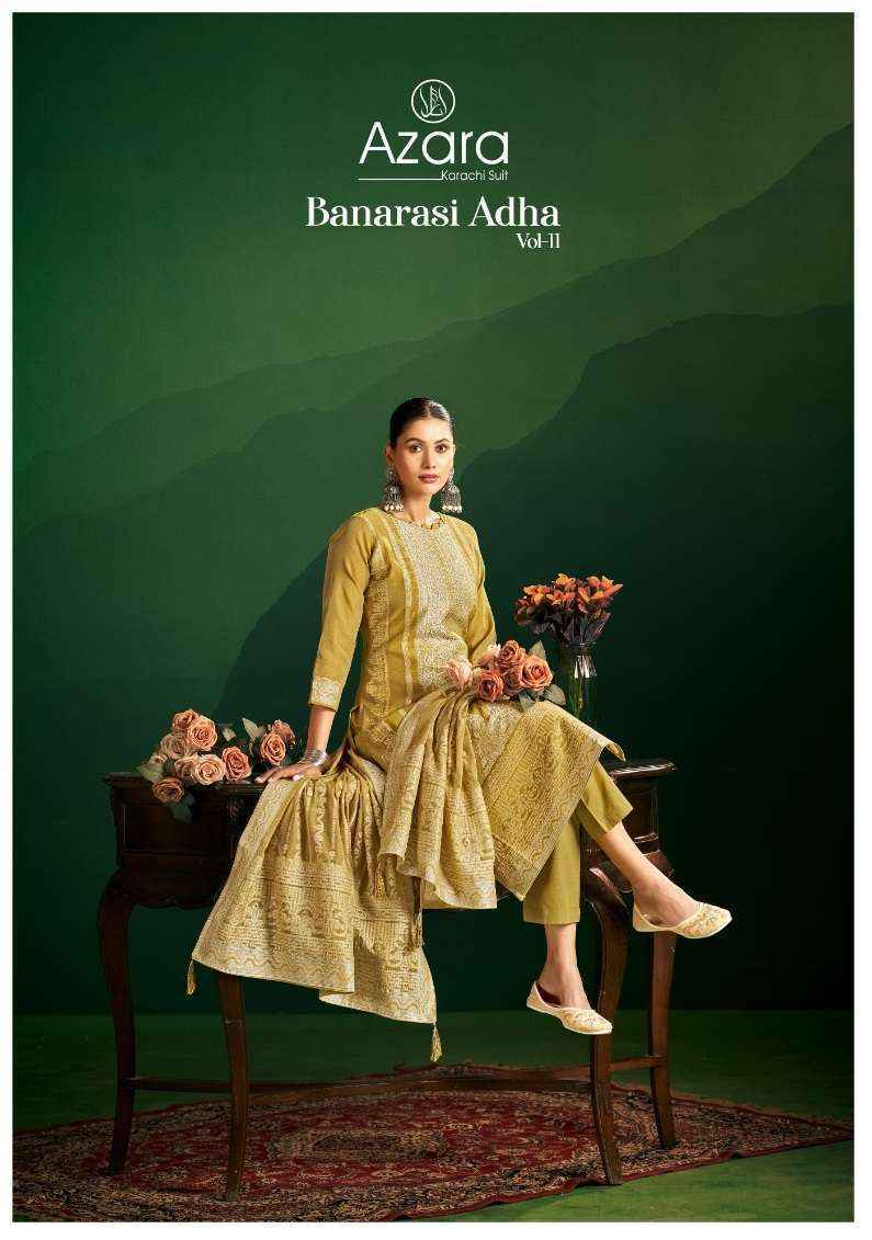 Radhika Fashion Azara Banarashi Adah Vol-11 Cotton Dress Material (6 pcs Catalogue)