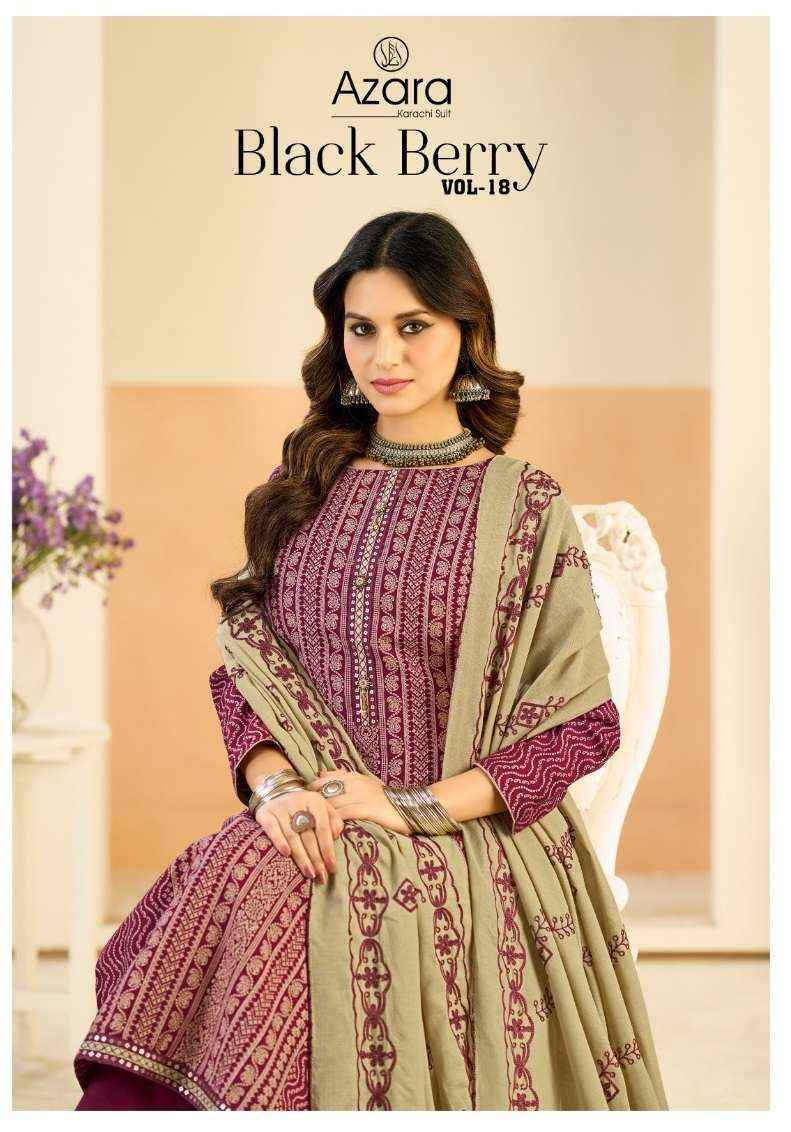 Radhika Fashion Azara Black Berry Vol-18 Viscose Dress Material (4 pcs Catalogue)