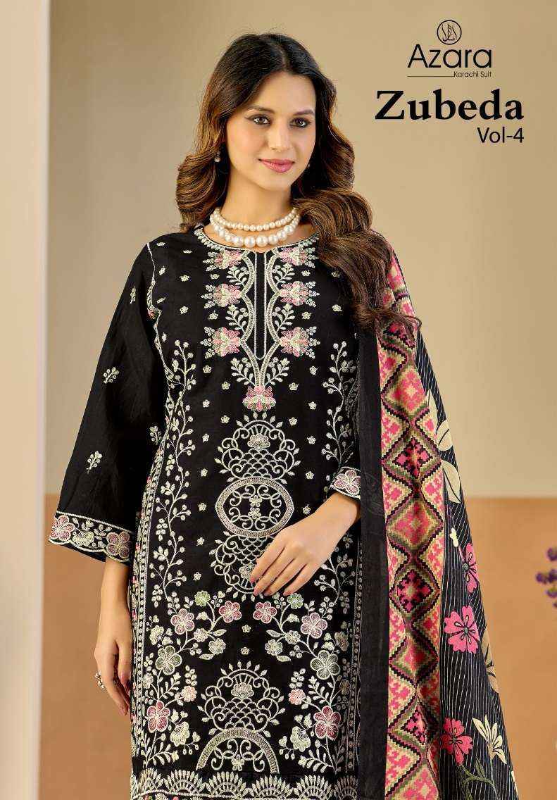 Radhika Fashion Azara Zubeda Vol-4 Lawn Cotton Dress Material (2 pcs Catalogue)
