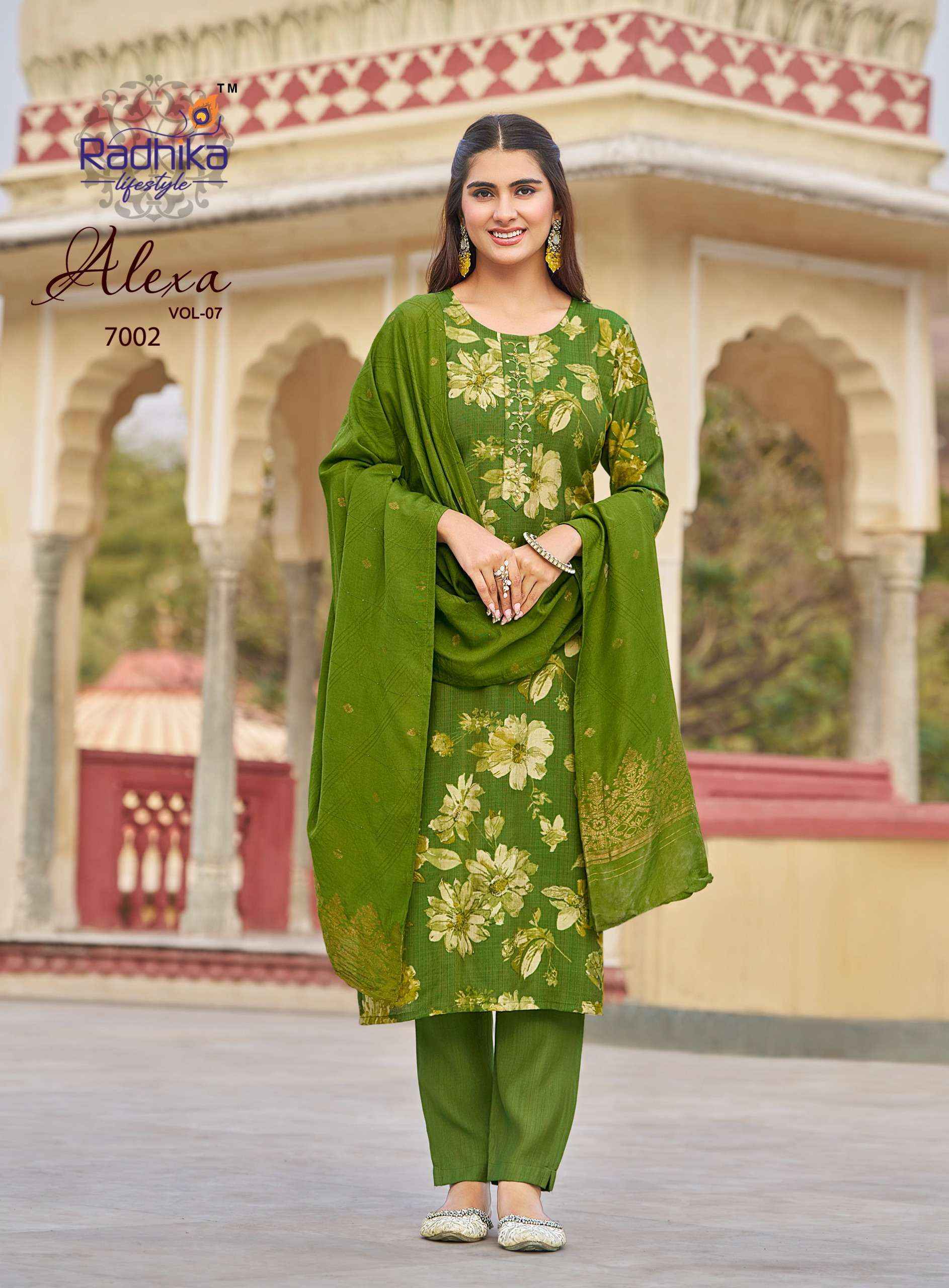 Radhika Lifestyle Alexa Vol-7 Vertican Silk Readymade Suit (8 pcs Catalogue)