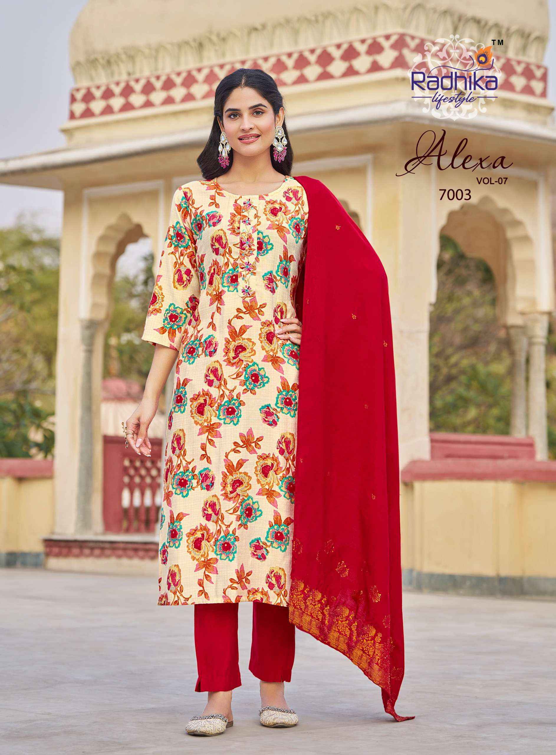 Radhika Lifestyle Alexa Vol-7 Vertican Silk Readymade Suit (8 pcs Catalogue)