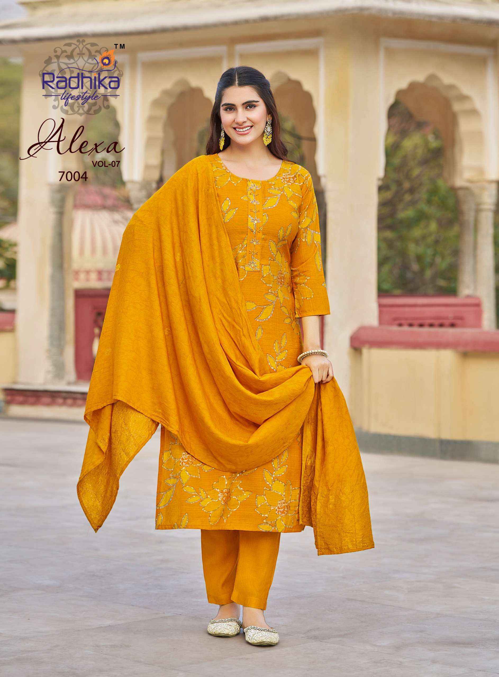 Radhika Lifestyle Alexa Vol-7 Vertican Silk Readymade Suit (8 pcs Catalogue)